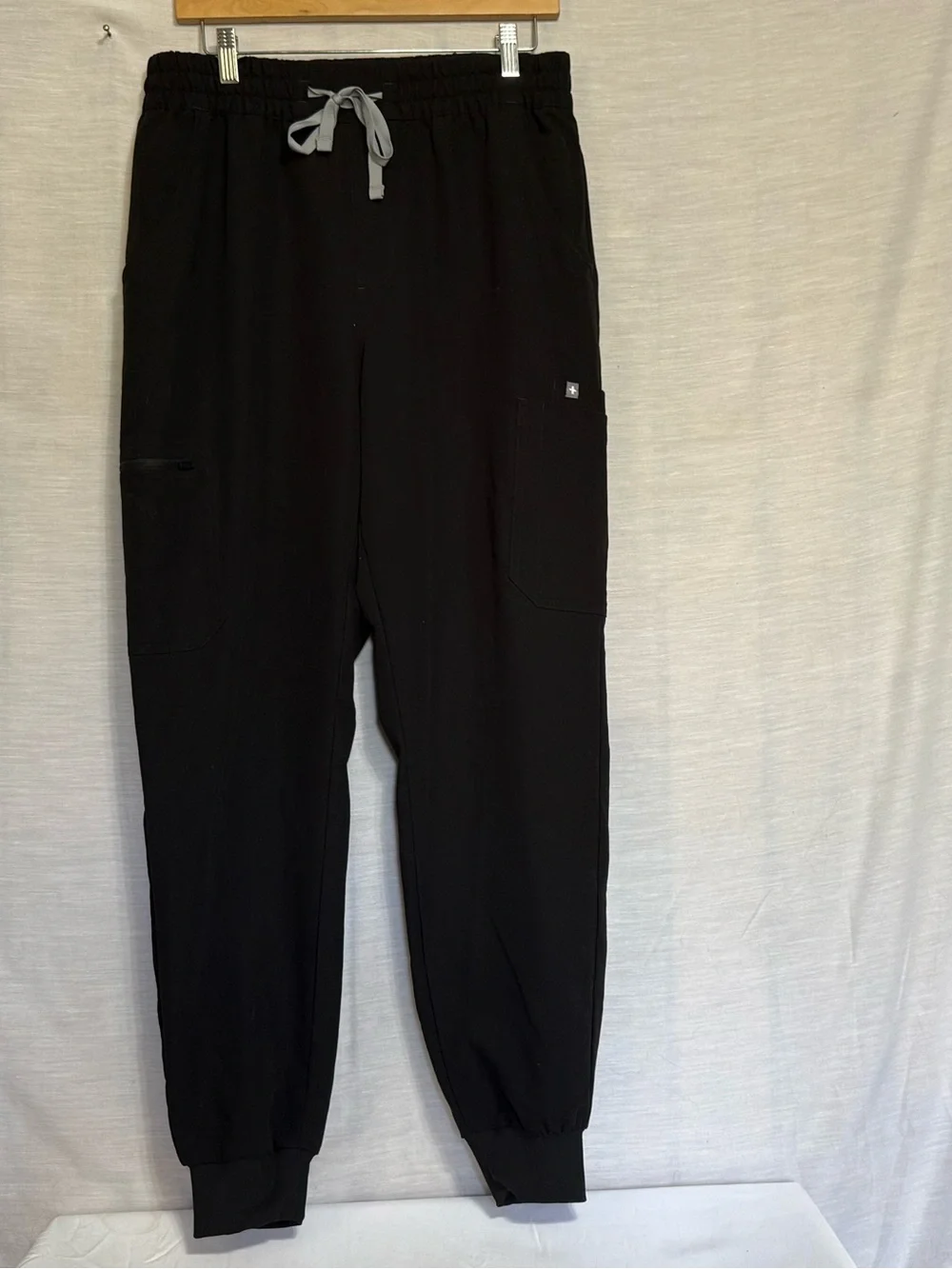 FIGS Technical Collection Black Cargo Scrub Joggers L Tall